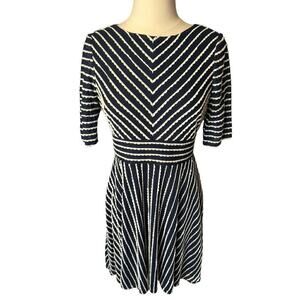 Gabby Skye NEW Navy Blue and White Stripe Dress Size 8 Fit And Flare Nautical
